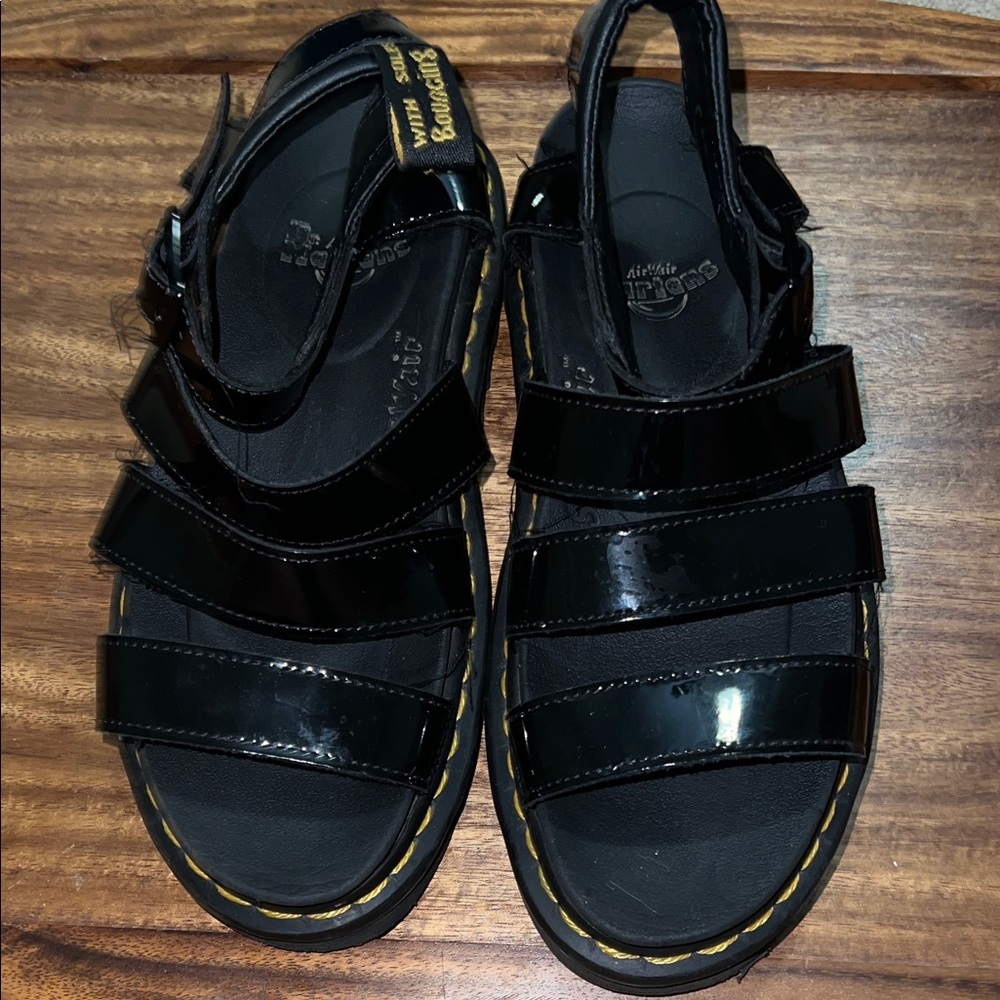 Dr. Martens Black Patent Sandals Size 8 Great Condition Size 8
